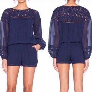 Joie Long Sleeve Blue Romper